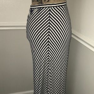 Max Studio black and white striped maxi skirt
